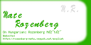 mate rozenberg business card